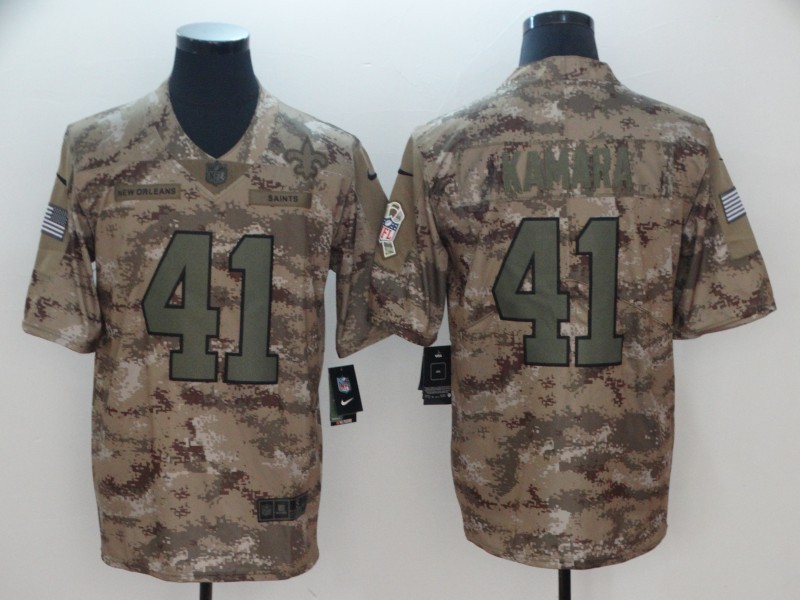 Men's New Orleans Saints Alvin Kamara #41 Camouflage Jersey